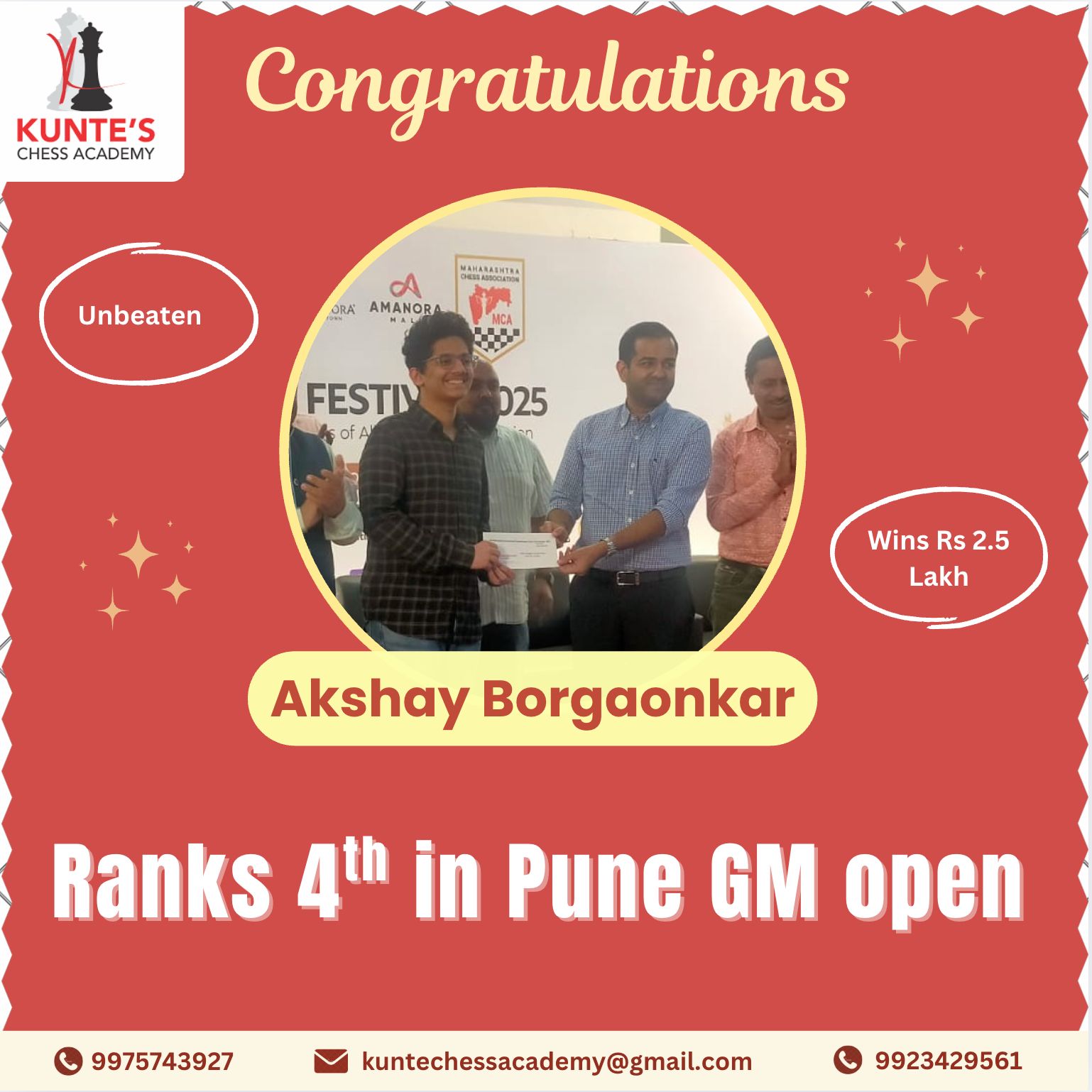 AKSHAY BORGAONKAR GM OPEN APR25 ACHIEVEMENT 1 1